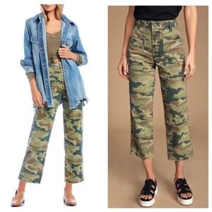 Free People Camouflage Wide-Leg Pants